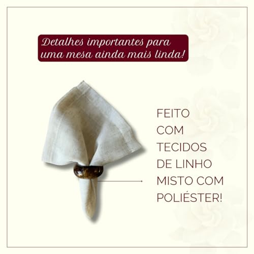 Kit 4 guardanapos de tecido Linho Misto para Mesa Posta (Linho Verde Menta)