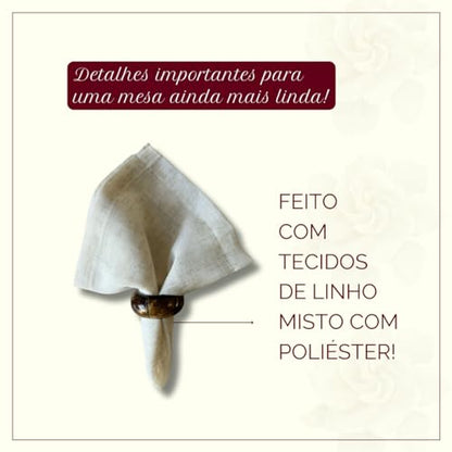 Kit 4 guardanapos de tecido Linho Misto para Mesa Posta (Linho Verde Menta)