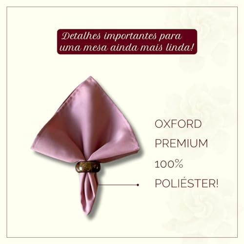 Kit 8 Guardanapos em Tecido Oxford Premium 35cm x 35cm com Bainha Mesaposta (Cáqui)