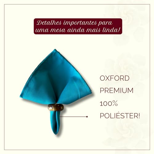 Kit 8 Guardanapos em Tecido Oxford Premium 35cm x 35cm com Bainha Mesaposta (Cáqui)