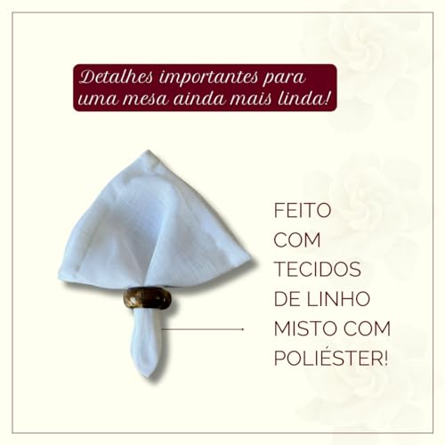 Kit 4 guardanapos de tecido Linho Misto para Mesa Posta (Linho Verde Menta)