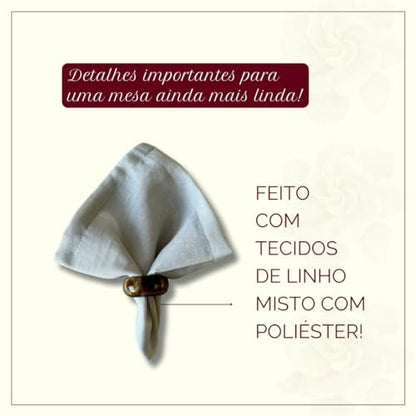 Kit 4 guardanapos de tecido Linho Misto para Mesa Posta (Linho Verde Menta)