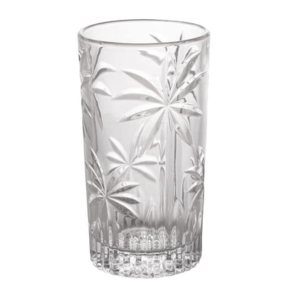 Wolff Palm Tree Conjunto de Copos Altos de Cristal 6 Peças, Multicor (Palmeira Verde Pintura à Mão), 360 ml