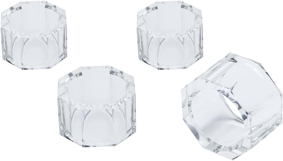 Conjunto 4 Anéis para Guardanapos de Cristal Ópito Roud5cm x 3 cm - Wolff