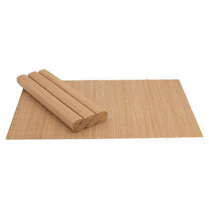 Mimo Style Jogo Americano de Bambu Claro com 4 Unidades 45x30 para Mesa, Cozinha e Sala de Jantar - Moderno Sofisticado Sustentável e Ecológico - Com Resistência Térmica e Evita Manchas