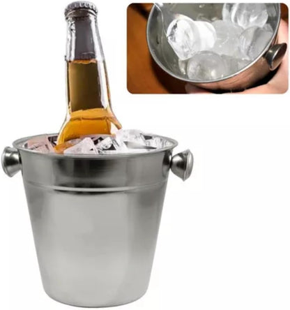 Balde de Gelo Inox 970ml com Pegador de Gelos Drinks Baldinho