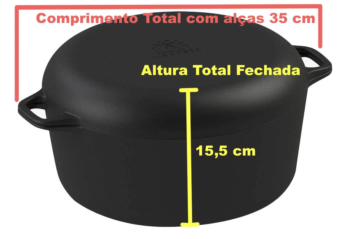 Forno Holandês De Ferro Fundido 7,6 Litros Libaneza (Conjunto Multiuso)