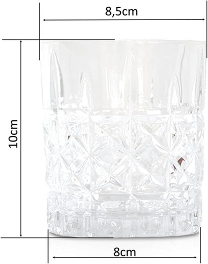 Jogo de 4 copos de vidro 300ml para whisky, drink e sucos - Crystal