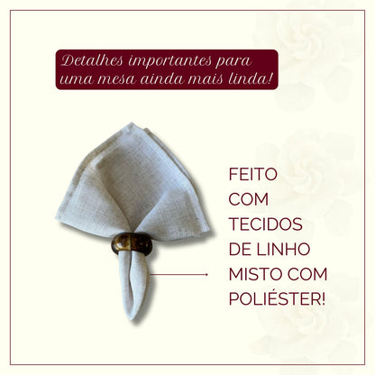 Kit 4 guardanapos de tecido Linho Misto para Mesa Posta (Linho Verde Menta)