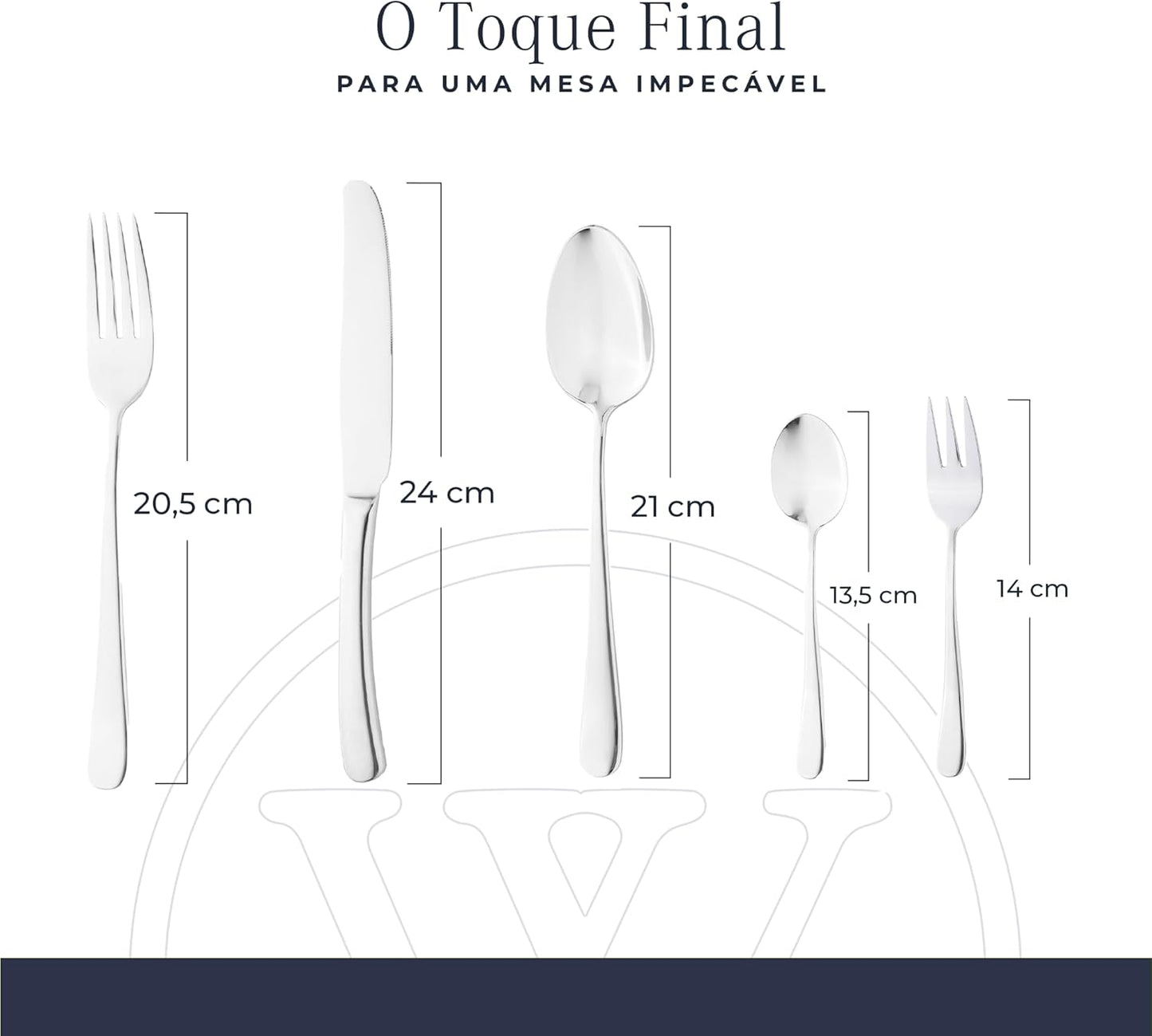 WOLFF Faqueiro de Aço Inox Oxford 30 Peças - Mesa Posta - Itens Para Casa - Utensílios de Cozinha - Enxoval - Casamento - Decoração