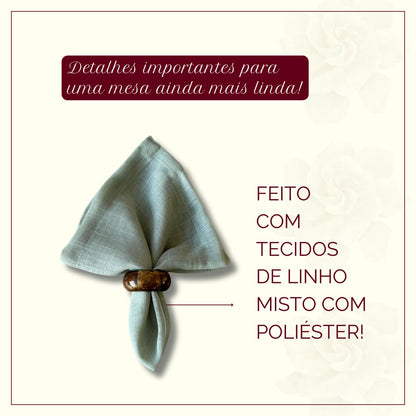 Kit 4 guardanapos de tecido Linho Misto para Mesa Posta (Linho Verde Menta)