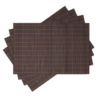 Mimo Style Jogo Americano de Bambu Claro com 4 Unidades 45x30 para Mesa, Cozinha e Sala de Jantar - Moderno Sofisticado Sustentável e Ecológico - Com Resistência Térmica e Evita Manchas