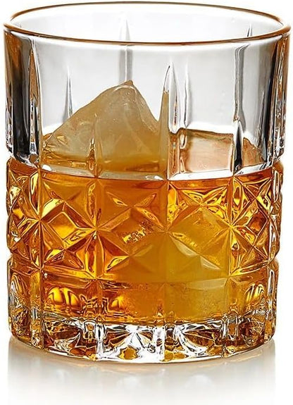 Jogo de 4 copos de vidro 300ml para whisky, drink e sucos - Crystal