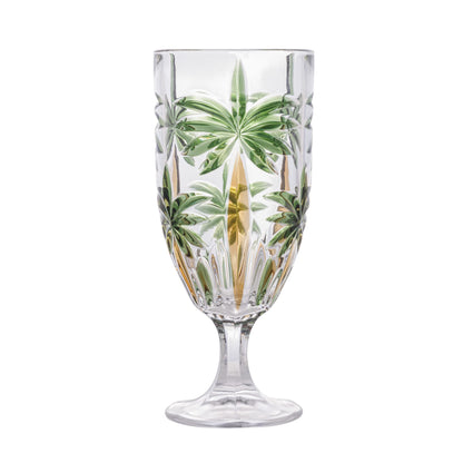 Wolff Palm Tree Conjunto de Taças de Cristal 6 Peças, Multicor (Palmeira Verde Pintura à Mão), 450 ml