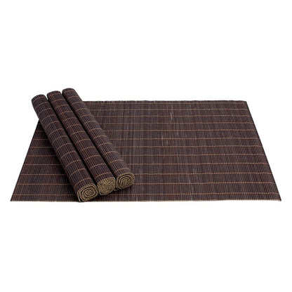 Mimo Style Jogo Americano de Bambu Claro com 4 Unidades 45x30 para Mesa, Cozinha e Sala de Jantar - Moderno Sofisticado Sustentável e Ecológico - Com Resistência Térmica e Evita Manchas