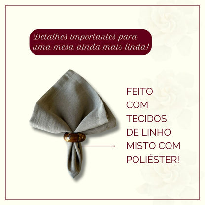 Kit 4 guardanapos de tecido Linho Misto para Mesa Posta (Linho Verde Menta)