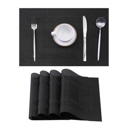 Leetaltree Jogo americano bege conjunto de 4 - tapetes antiderrapantes resistentes ao calor para mesa de jantar, tapetes de mesa de vinil de PVC duráveis laváveis (bege, 4)