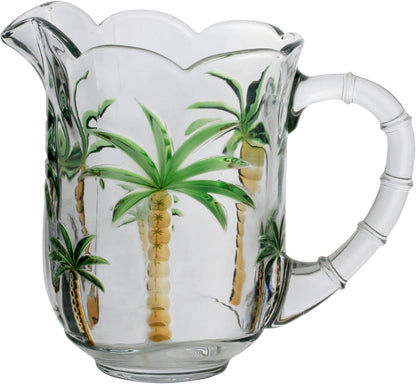 Conjunto Jarra com 6 Taças de Cristal Palm Hand Painting 1,3L/240ml - Lyor