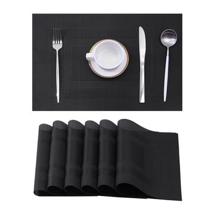 Leetaltree Jogo americano bege conjunto de 4 - tapetes antiderrapantes resistentes ao calor para mesa de jantar, tapetes de mesa de vinil de PVC duráveis laváveis (bege, 4)