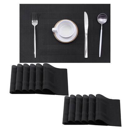 Leetaltree Jogo americano bege conjunto de 4 - tapetes antiderrapantes resistentes ao calor para mesa de jantar, tapetes de mesa de vinil de PVC duráveis laváveis (bege, 4)