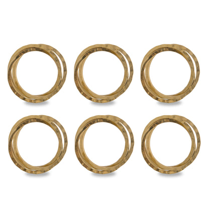 DII Coleção de anéis de guardanapo básico, decorativo, dourado, tamanho único, 6 unidades