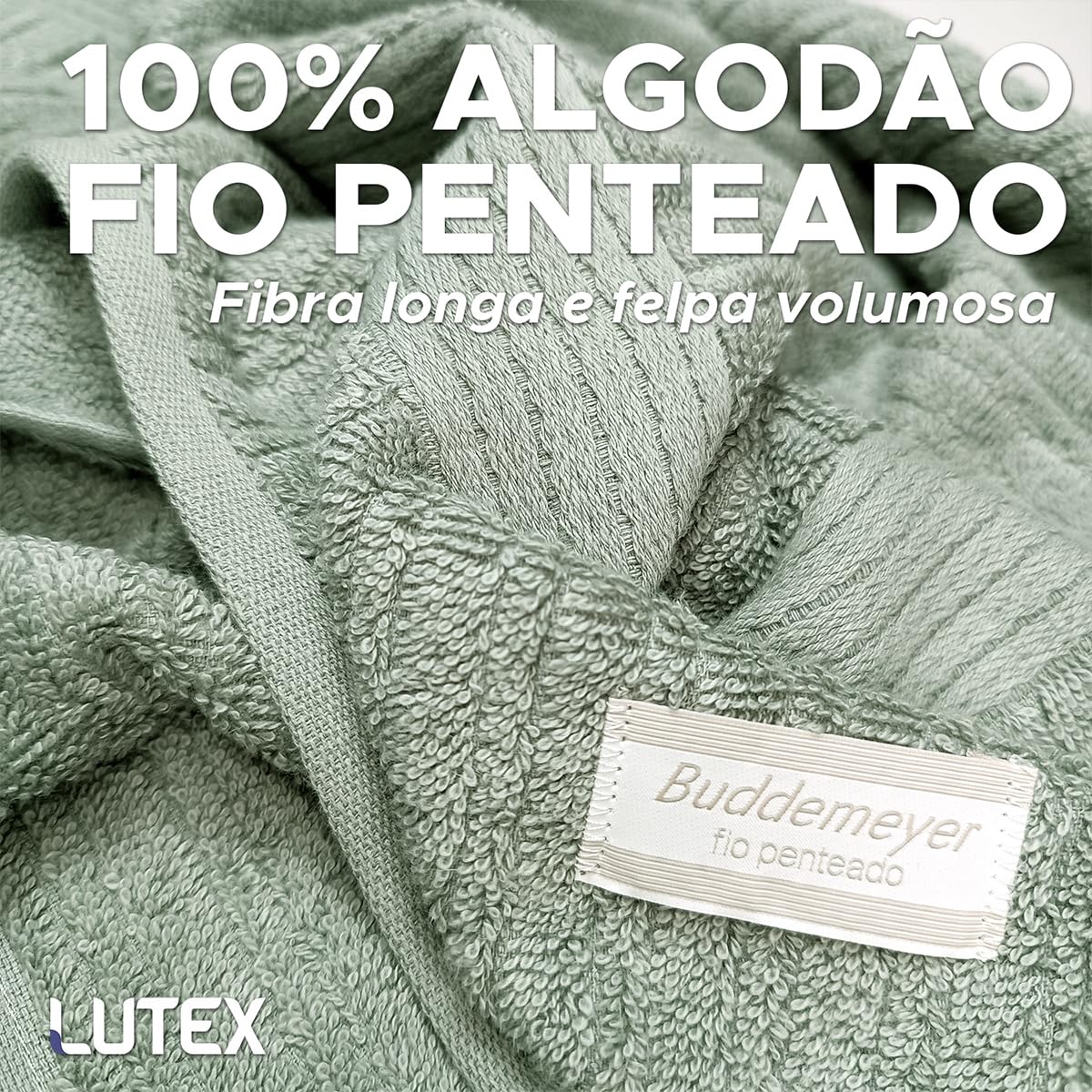 Jogo De Banho Gigante Buddemeyer - Toalha Banhão Fio Penteado Canelado - 100% Algodão - Kit 4 Peças (Bege 1769/1794)