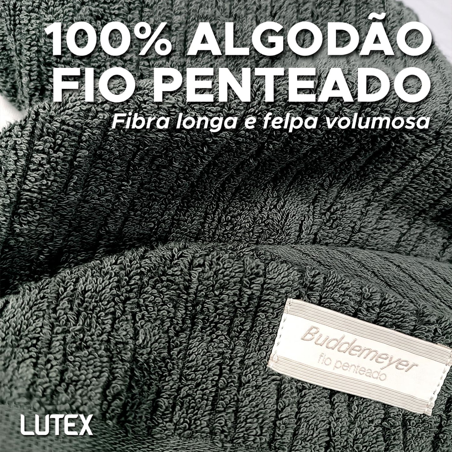 Jogo De Banho Gigante Buddemeyer - Toalha Banhão Fio Penteado Canelado - 100% Algodão - Kit 4 Peças (Bege 1769/1794)