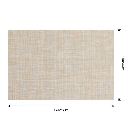 Leetaltree Jogo americano bege conjunto de 4 - tapetes antiderrapantes resistentes ao calor para mesa de jantar, tapetes de mesa de vinil de PVC duráveis laváveis (bege, 4)