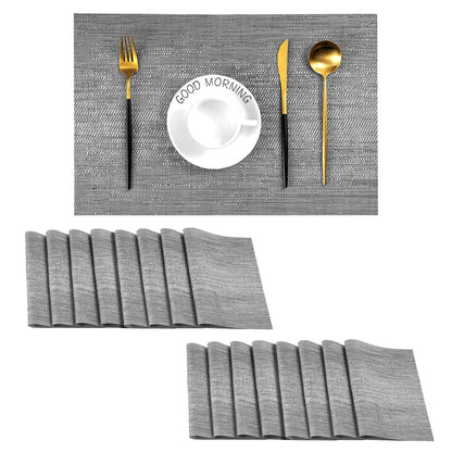 Leetaltree Jogo americano bege conjunto de 4 - tapetes antiderrapantes resistentes ao calor para mesa de jantar, tapetes de mesa de vinil de PVC duráveis laváveis (bege, 4)