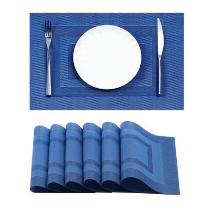 Leetaltree Jogo americano bege conjunto de 4 - tapetes antiderrapantes resistentes ao calor para mesa de jantar, tapetes de mesa de vinil de PVC duráveis laváveis (bege, 4)